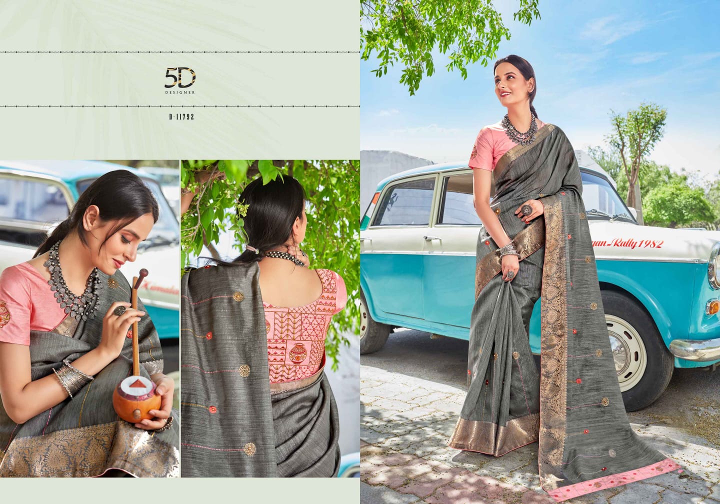5D Designer Fancy Wear Designer Wholesale Saree Collection